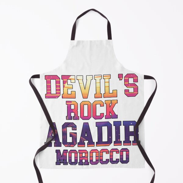 Item preview, Devil's Rock Agadir Morocco - Retro Sunset Surf Typography Art Print designed and sold by DesignArtist.ia.