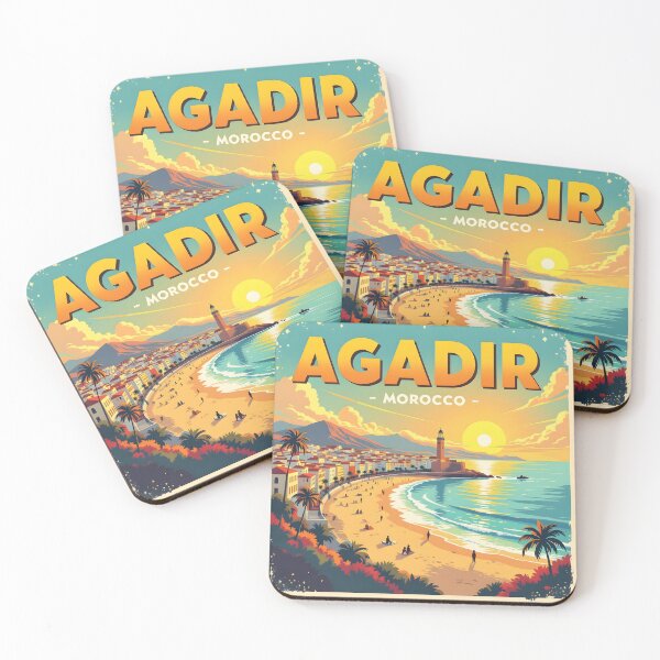 Item preview, Agadir, Morocco: Vintage-Style Painterly Travel Poster designed and sold by LSVart.