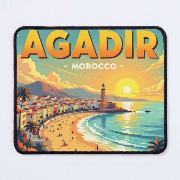 Item preview, Agadir, Morocco: Vintage-Style Painterly Travel Poster designed and sold by LSVart.