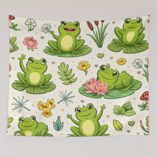 Item preview, Neon Tree Frog Pattern on Black – Tropical Frog  designed and sold by TEEJAMBOREE.