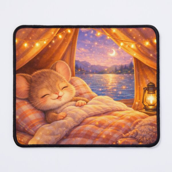 Item preview, Cozy Mouse Camping Nights - Cottagecore designed and sold by AureliasDesignStudio.