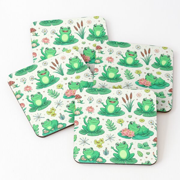 Item preview, Neon Tree Frog Pattern on Black – Tropical Frog  designed and sold by TEEJAMBOREE.