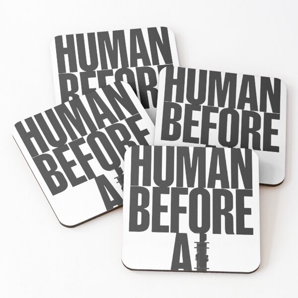 Item preview, Human Before AI T-shirt, modern typographic design, original tech gift, urban minimalist style designed and sold by StormArte.