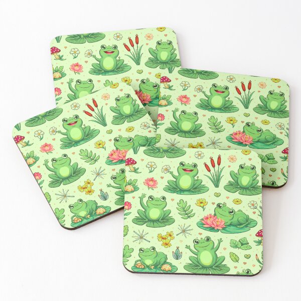 Item preview, Neon Tree Frog Pattern on Black – Tropical Frog  designed and sold by TEEJAMBOREE.