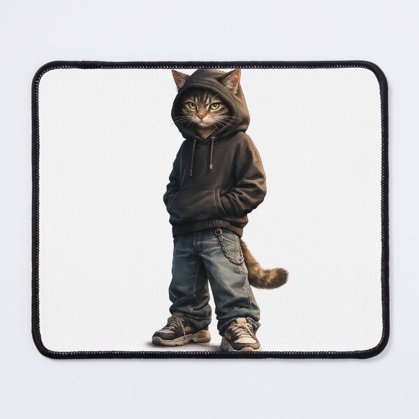 Item preview, Teen Cat in Hoodie – Street Style Cat Character designed and sold by IrynaLineArt.