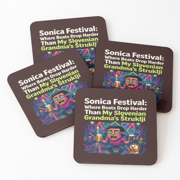 Item preview, Sonica Festival Beats Drop Harder Funny Slovenia EDM Rave Graphic Tshirt designed and sold by Sushikidsntod.