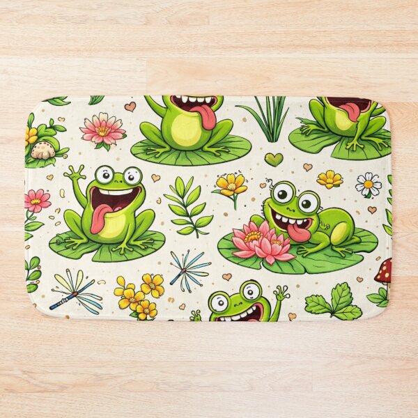 Item preview, Neon Tree Frog Pattern on Black – Tropical Frog  designed and sold by TEEJAMBOREE.