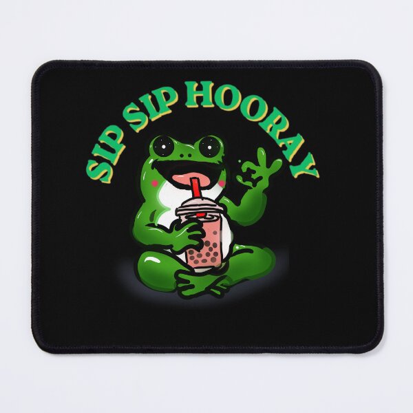 Item preview, Sip Sip Hooray Frog | Cute Boba Tea Frog Funny Kawaii Bubble Tea DesignMinimal Floral Fruit Illustration designed and sold by HopeAndHustle.