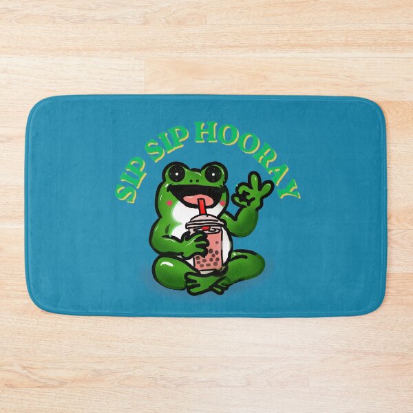Item preview, Sip Sip Hooray Frog | Cute Boba Tea Frog Funny Kawaii Bubble Tea DesignMinimal Floral Fruit Illustration designed and sold by HopeAndHustle.
