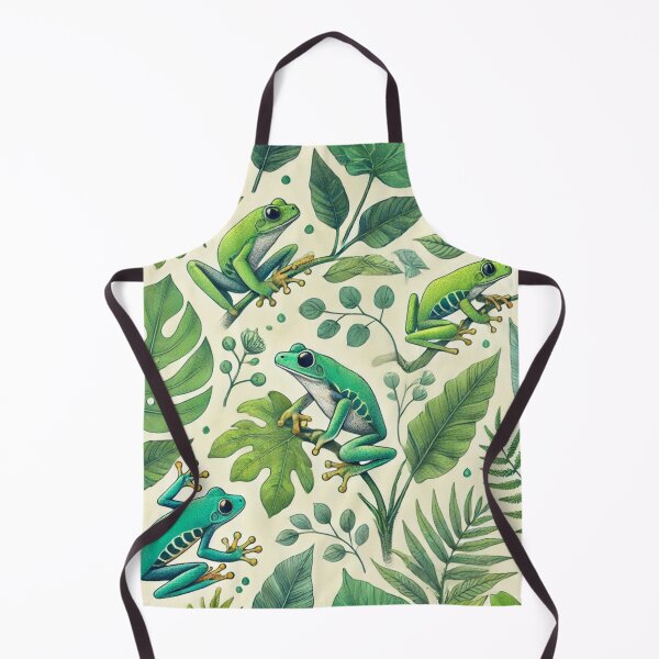 Item preview, Neon Tree Frog Pattern on Black – Tropical Frog designed and sold by TEEJAMBOREE.