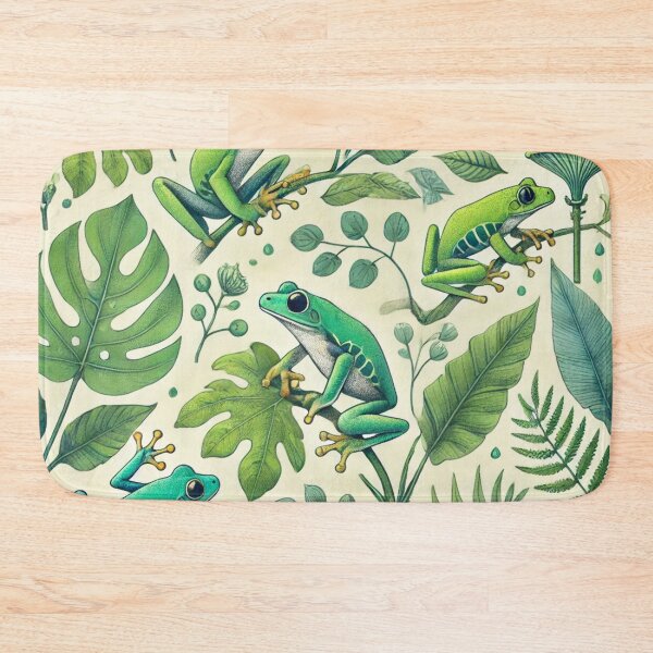 Item preview, Neon Tree Frog Pattern on Black – Tropical Frog  designed and sold by TEEJAMBOREE.