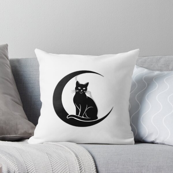 Item preview, Sitting Black Cat Crescent Icon designed and sold by IllumeInk.