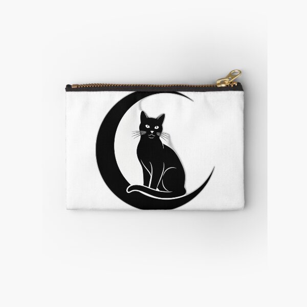 Item preview, Sitting Black Cat Crescent Icon designed and sold by IllumeInk.