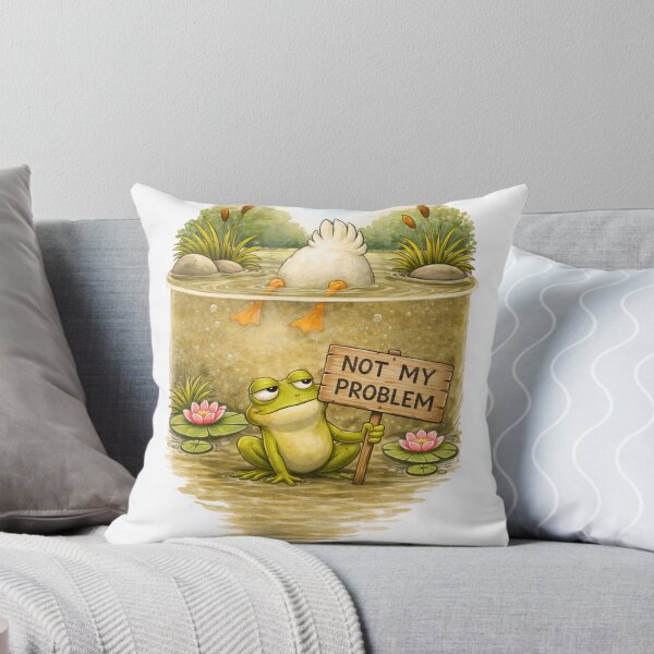 Item preview,  Cute Cottagecore Pond Watercolour Funny frog Design designed and sold by BritishDelights.
