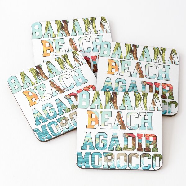 Item preview, Banana Beach Agadir Morocco - Tropical Beach Wave Typography Art Print designed and sold by DesignArtist.ia.