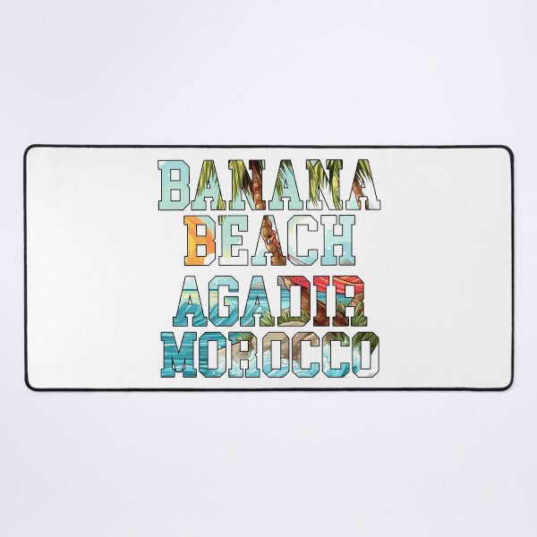 Item preview, Banana Beach Agadir Morocco - Tropical Beach Wave Typography Art Print designed and sold by DesignArtist.ia.
