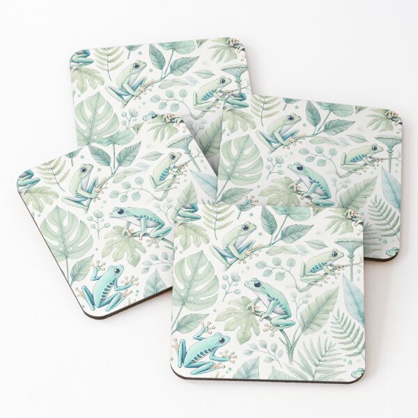 Item preview, Neon Tree Frog Pattern on Black – Tropical Frog  designed and sold by TEEJAMBOREE.