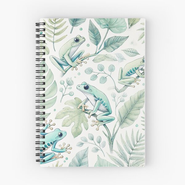 Item preview, Neon Tree Frog Pattern on Black – Tropical Frog  designed and sold by TEEJAMBOREE.