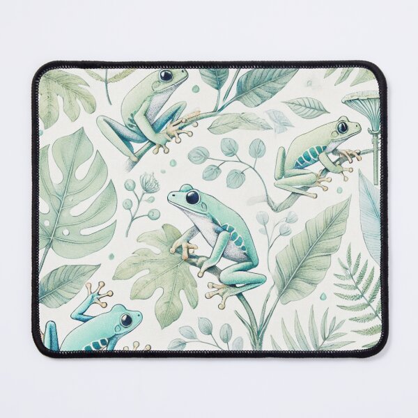 Item preview, Neon Tree Frog Pattern on Black – Tropical Frog  designed and sold by TEEJAMBOREE.