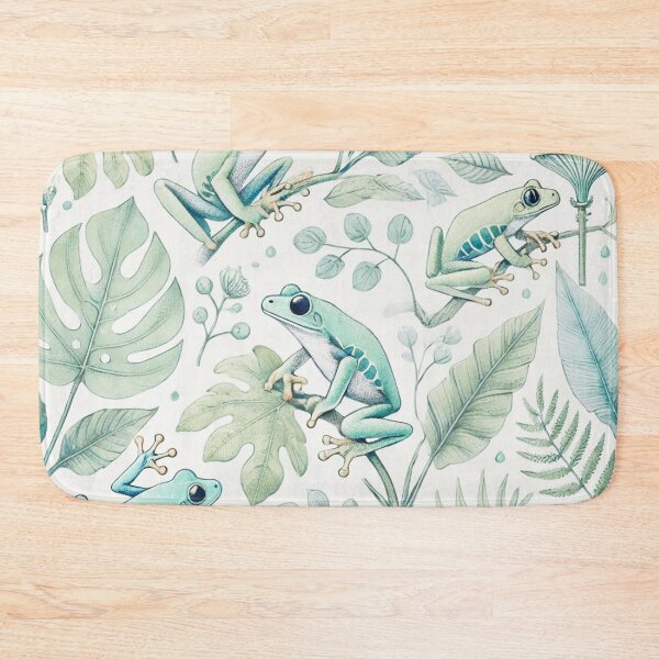 Item preview, Neon Tree Frog Pattern on Black – Tropical Frog  designed and sold by TEEJAMBOREE.