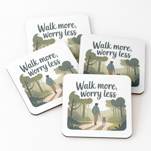 Item preview, Walk more, worry less  designed and sold by bluesquidink.