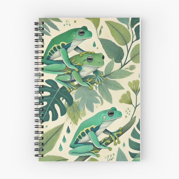 Item preview, Neon Tree Frog Pattern on Black – Tropical Frog  designed and sold by TEEJAMBOREE.