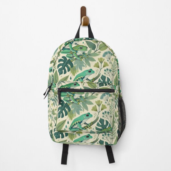 Item preview, Neon Tree Frog Pattern on Black – Tropical Frog designed and sold by TEEJAMBOREE.