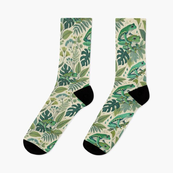 Item preview, Neon Tree Frog Pattern on Black – Tropical Frog  designed and sold by TEEJAMBOREE.