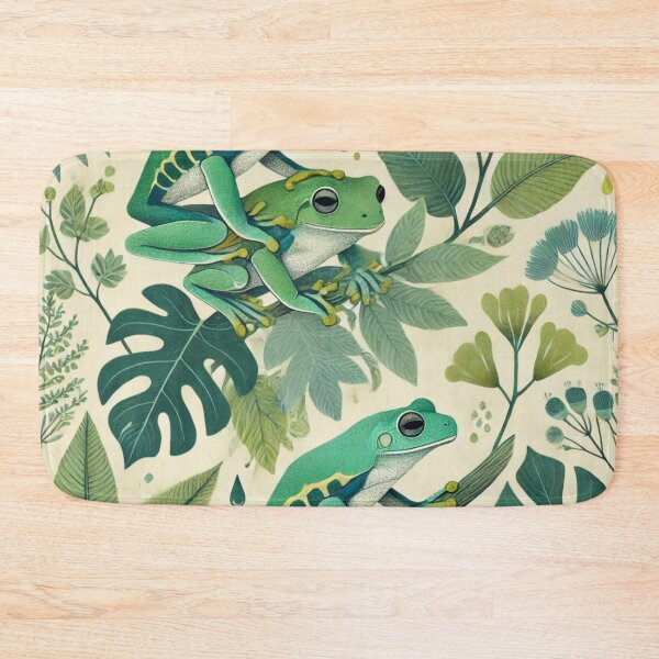 Item preview, Neon Tree Frog Pattern on Black – Tropical Frog  designed and sold by TEEJAMBOREE.