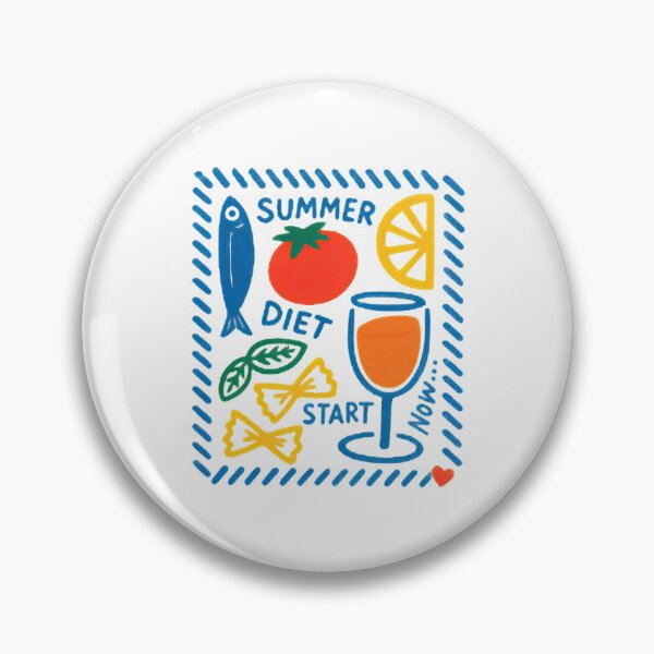 Item preview, Mediterranean Summer Diet — Retro Food Illustration | Healthy Lifestyle Gift designed and sold by Colorful-Garden.