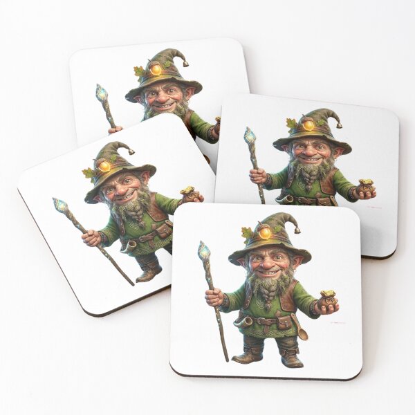 Item preview, Charming Dwarf Illustration, Cute Fantasy Gnome Art, Mythical Creatures designed and sold by Cauldron Crafts.