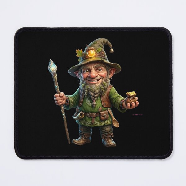 Item preview, Charming Dwarf Illustration, Cute Fantasy Gnome Art, Mythical Creatures designed and sold by Cauldron Crafts.