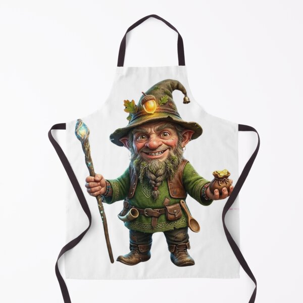 Item preview, Charming Dwarf Illustration, Cute Fantasy Gnome Art, Mythical Creatures designed and sold by Cauldron Crafts.