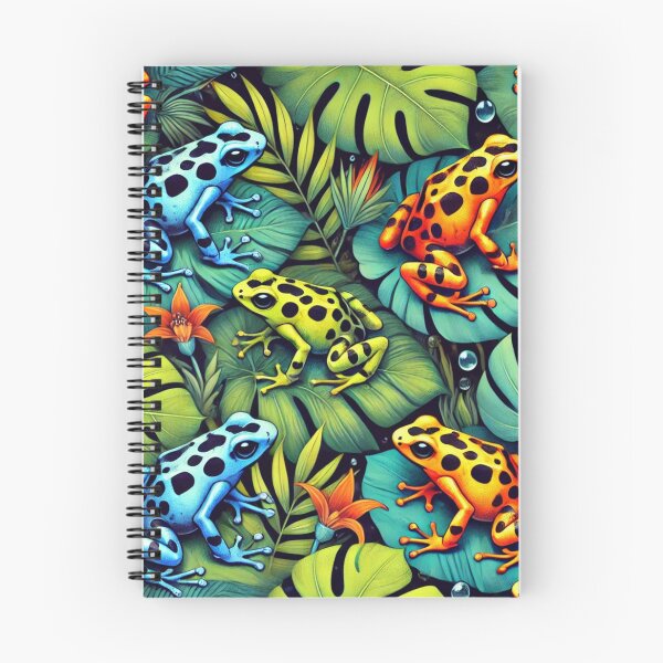 Item preview, Neon Tree Frog Pattern on Black – Tropical Frog  designed and sold by TEEJAMBOREE.