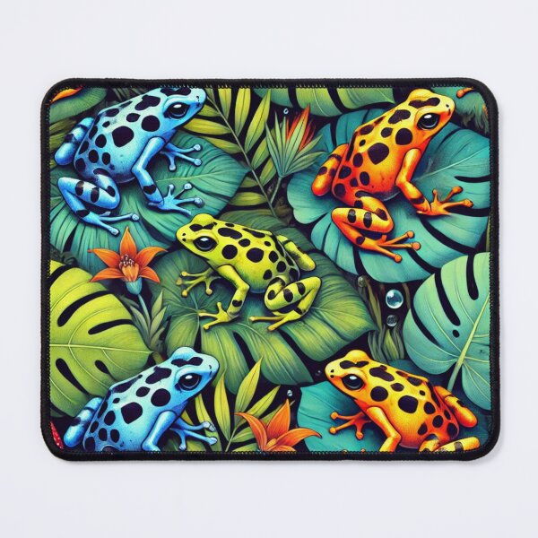 Item preview, Neon Tree Frog Pattern on Black – Tropical Frog  designed and sold by TEEJAMBOREE.