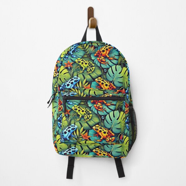 Item preview, Neon Tree Frog Pattern on Black – Tropical Frog designed and sold by TEEJAMBOREE.