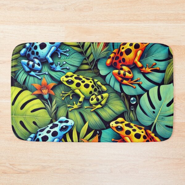 Item preview, Neon Tree Frog Pattern on Black – Tropical Frog  designed and sold by TEEJAMBOREE.