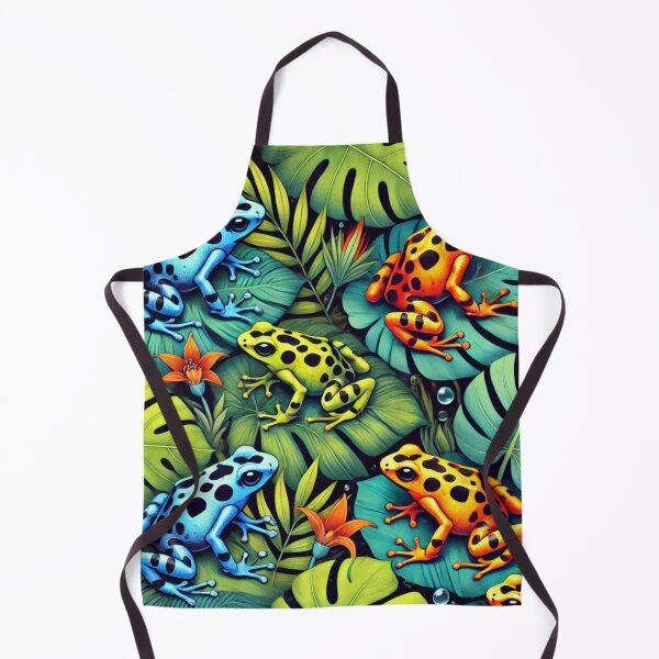Item preview, Neon Tree Frog Pattern on Black – Tropical Frog designed and sold by TEEJAMBOREE.