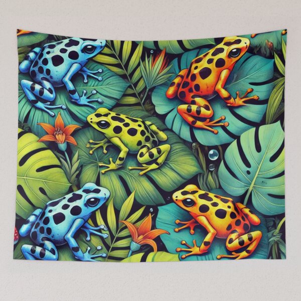 Item preview, Neon Tree Frog Pattern on Black – Tropical Frog  designed and sold by TEEJAMBOREE.