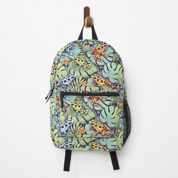 Item preview, Neon Tree Frog Pattern on Black – Tropical Frog designed and sold by TEEJAMBOREE.