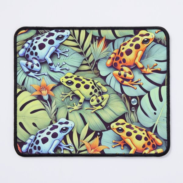 Item preview, Neon Tree Frog Pattern on Black – Tropical Frog designed and sold by TEEJAMBOREE.