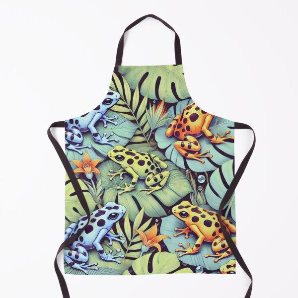 Item preview, Neon Tree Frog Pattern on Black – Tropical Frog designed and sold by TEEJAMBOREE.