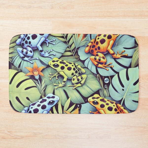 Item preview, Neon Tree Frog Pattern on Black – Tropical Frog  designed and sold by TEEJAMBOREE.