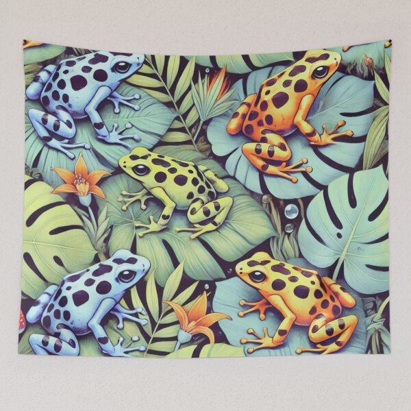 Item preview, Neon Tree Frog Pattern on Black – Tropical Frog  designed and sold by TEEJAMBOREE.