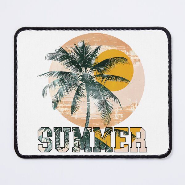 Item preview, Summer Palm Tree Sunset - Tropical Beach Distressed Art Print designed and sold by DesignArtist.ia.