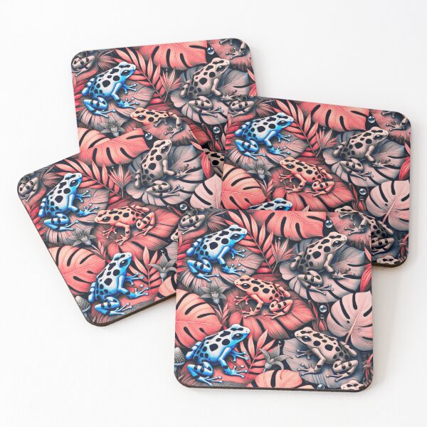 Item preview, Neon Tree Frog Pattern on Black – Tropical Frog  designed and sold by TEEJAMBOREE.