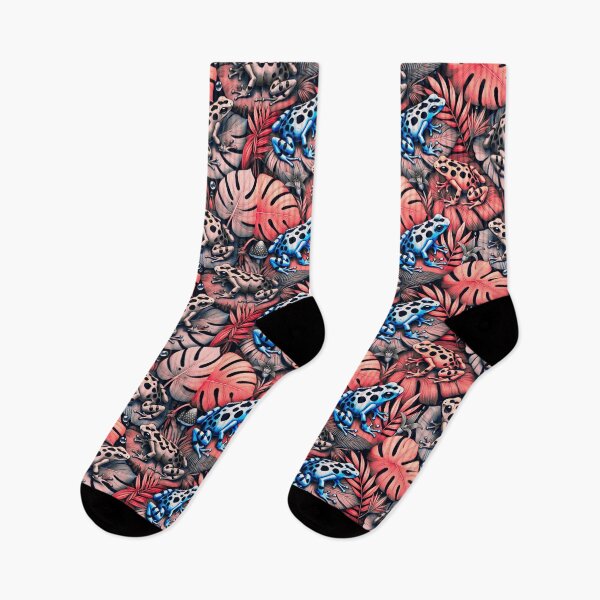 Item preview, Neon Tree Frog Pattern on Black – Tropical Frog  designed and sold by TEEJAMBOREE.