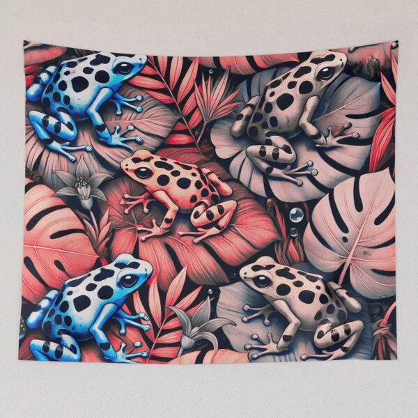 Item preview, Neon Tree Frog Pattern on Black – Tropical Frog  designed and sold by TEEJAMBOREE.