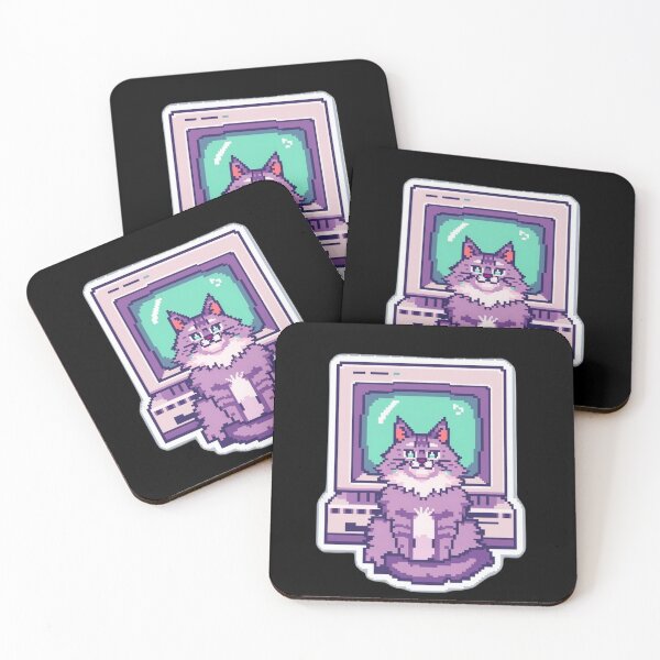 Item preview, 90s Aesthetic Pixel Cat - Vintage Computer Lo-Fi Sticker designed and sold by Quotable Gear.