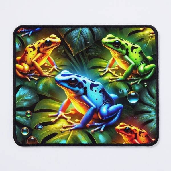 Item preview, Neon Tree Frog Pattern on Black – Tropical Frog  designed and sold by TEEJAMBOREE.
